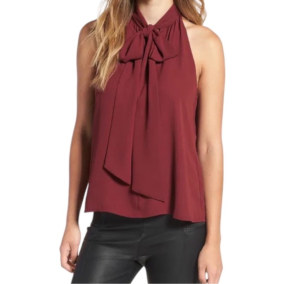 Wayf Tops - WAYF Marion Tie Neck Sleeveless Blouse Size Large